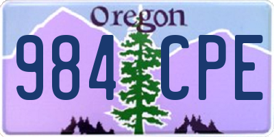 OR license plate 984CPE