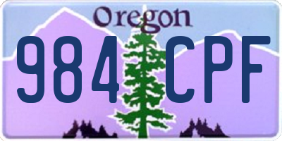 OR license plate 984CPF