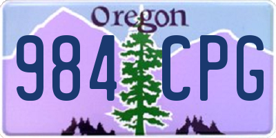 OR license plate 984CPG