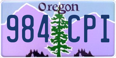 OR license plate 984CPI