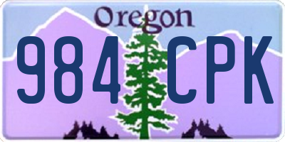 OR license plate 984CPK