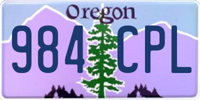 OR license plate 984CPL