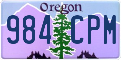 OR license plate 984CPM