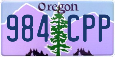 OR license plate 984CPP
