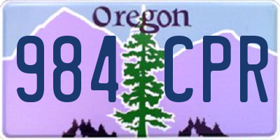 OR license plate 984CPR