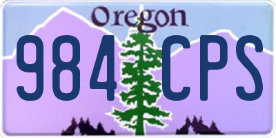 OR license plate 984CPS