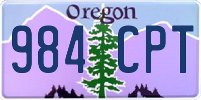 OR license plate 984CPT