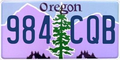 OR license plate 984CQB