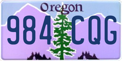 OR license plate 984CQG