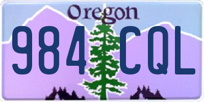 OR license plate 984CQL