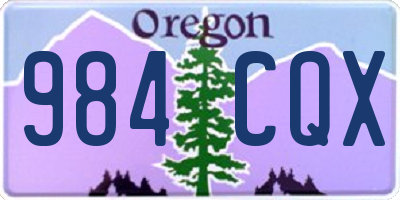 OR license plate 984CQX