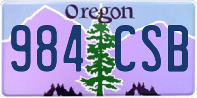 OR license plate 984CSB