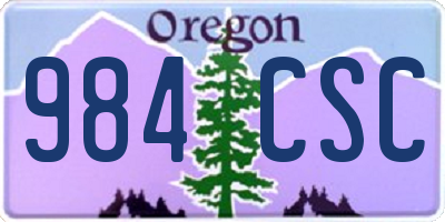 OR license plate 984CSC