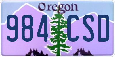 OR license plate 984CSD