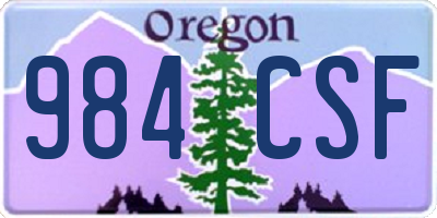 OR license plate 984CSF