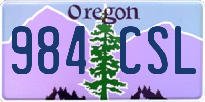 OR license plate 984CSL