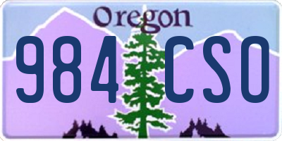 OR license plate 984CSO