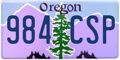 OR license plate 984CSP