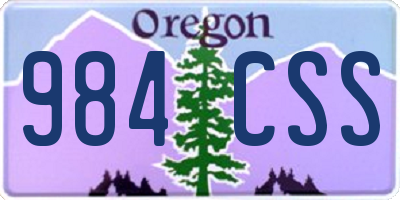 OR license plate 984CSS