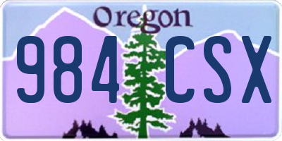 OR license plate 984CSX