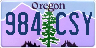 OR license plate 984CSY