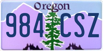 OR license plate 984CSZ