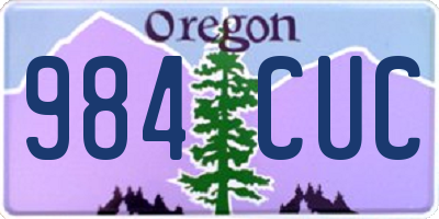 OR license plate 984CUC