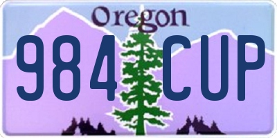 OR license plate 984CUP