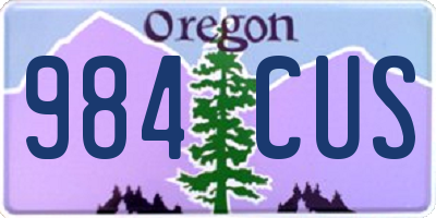 OR license plate 984CUS