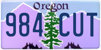 OR license plate 984CUT