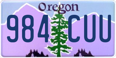 OR license plate 984CUU