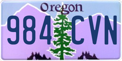 OR license plate 984CVN