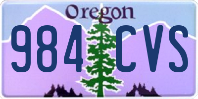OR license plate 984CVS