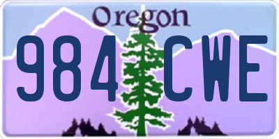 OR license plate 984CWE