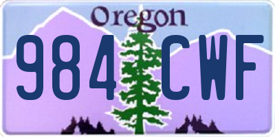 OR license plate 984CWF