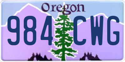 OR license plate 984CWG