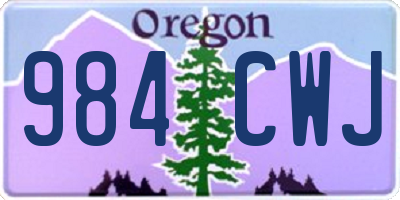 OR license plate 984CWJ