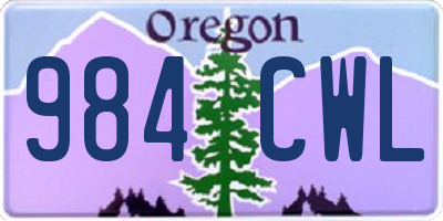 OR license plate 984CWL