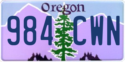 OR license plate 984CWN