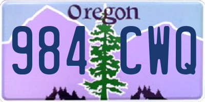 OR license plate 984CWQ