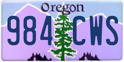 OR license plate 984CWS