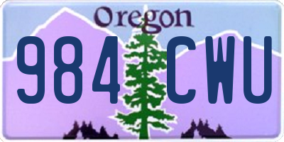 OR license plate 984CWU