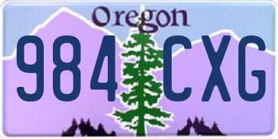 OR license plate 984CXG