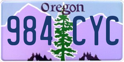 OR license plate 984CYC