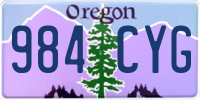 OR license plate 984CYG