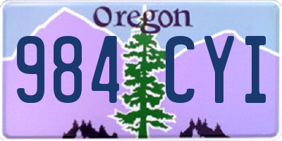 OR license plate 984CYI