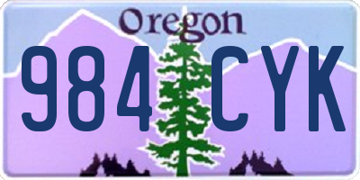 OR license plate 984CYK