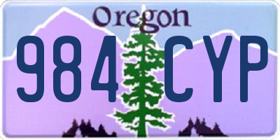 OR license plate 984CYP