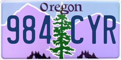 OR license plate 984CYR