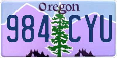 OR license plate 984CYU